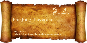 Harjung Levente névjegykártya